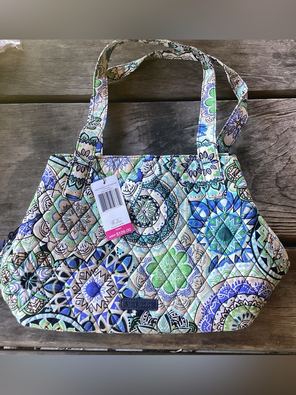 Vera Bradley Triple Compartment Shoulder Bag in Sketched Medallion